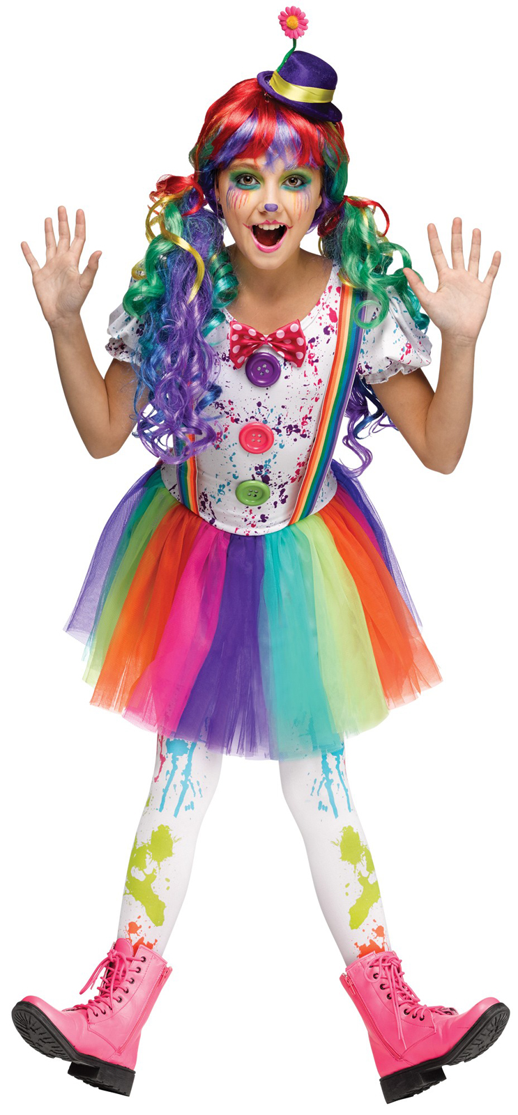 Crazy Color Clown Child Costume - PartyBell.com