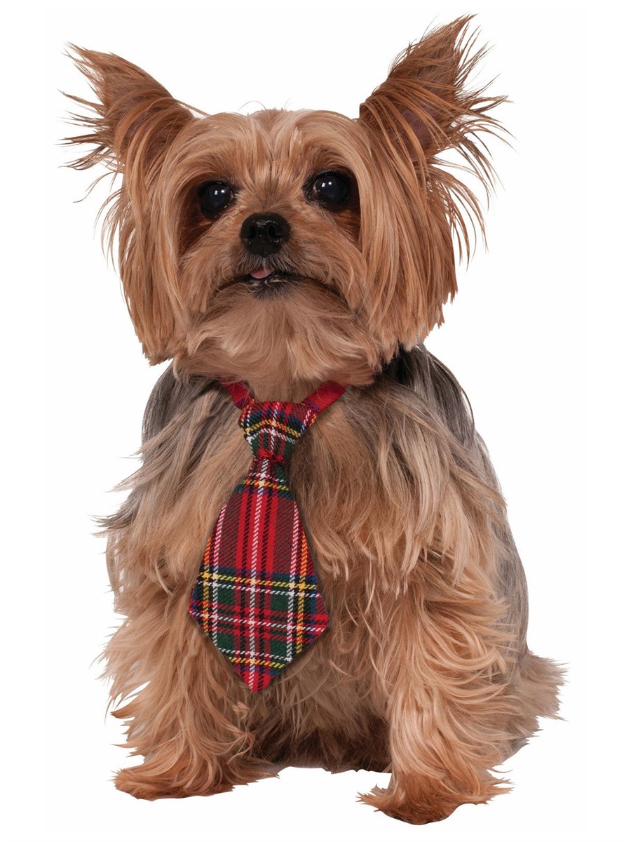 Christmas Plaid Dog Necktie