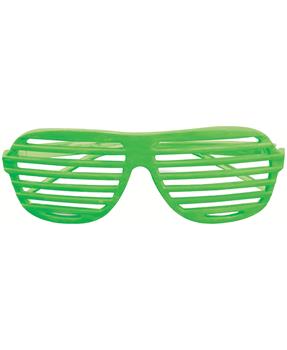 80's Neon Green Slot Adult Glasses