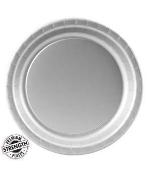Shimmering Silver (Silver) Paper Dinner Plates