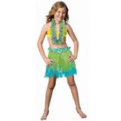 Child Two Tone Blue / Green Grass Skirt