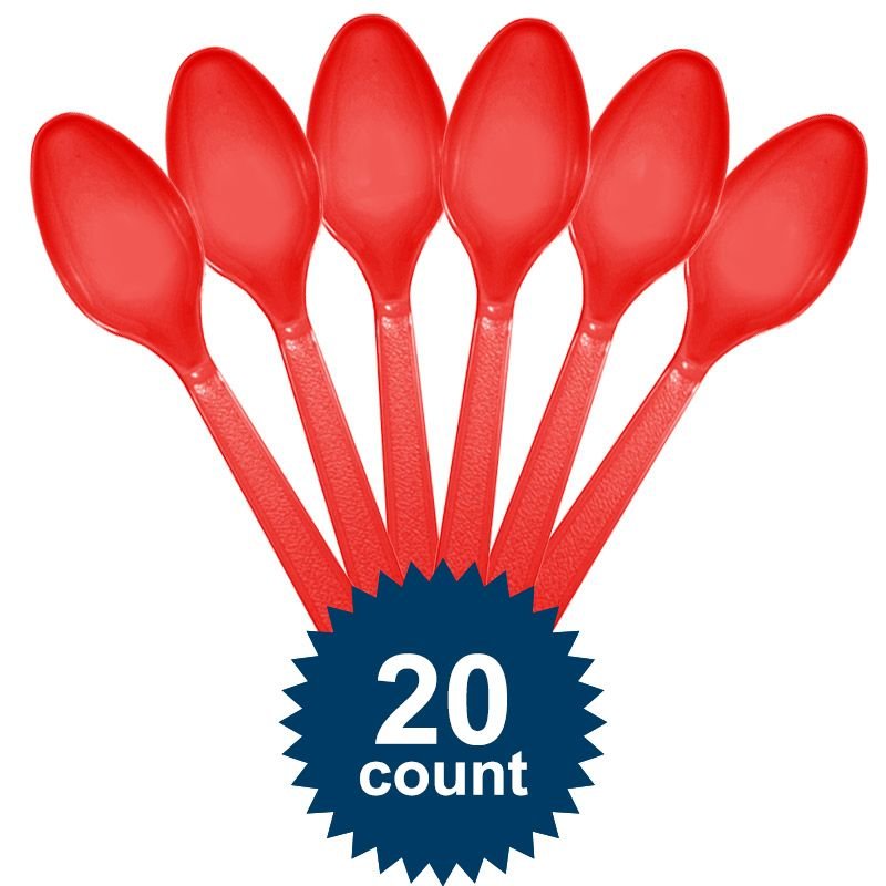 Red Plastic Spoons