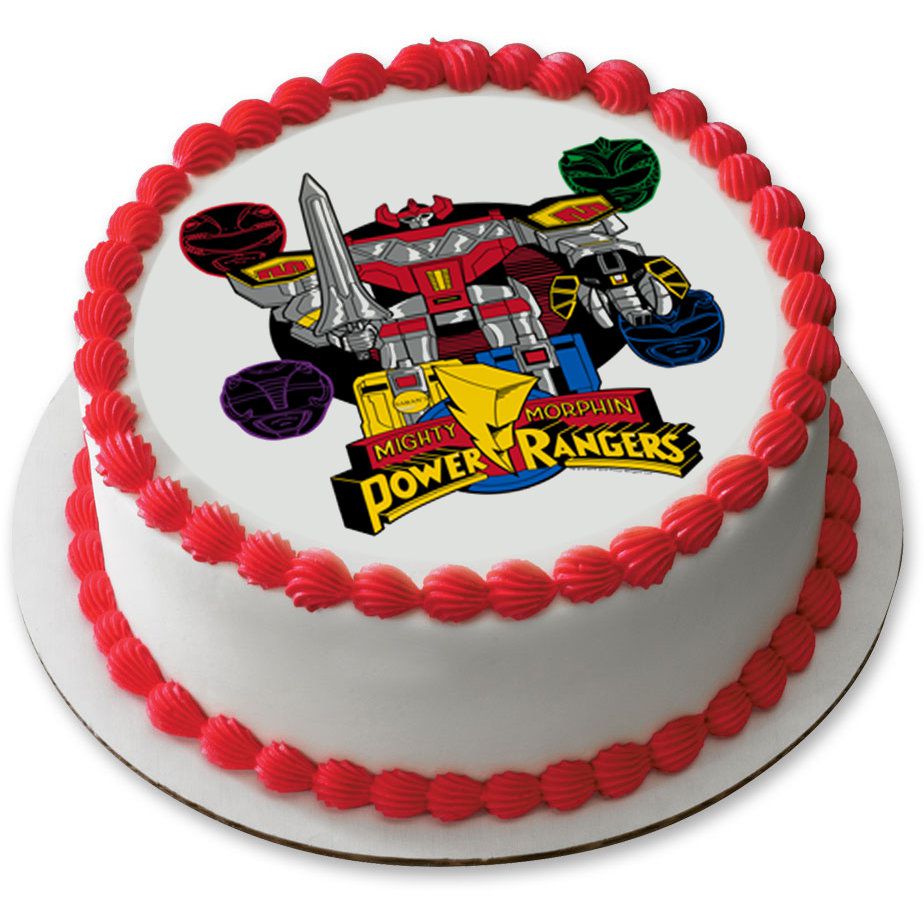 Go Go Power Rangers 7 5 Round Edible Cake Topper Each Partybell Com