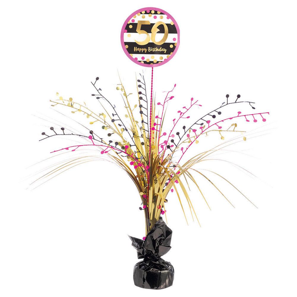 Pink & Gold 50th Birthday Centerpiece Spray