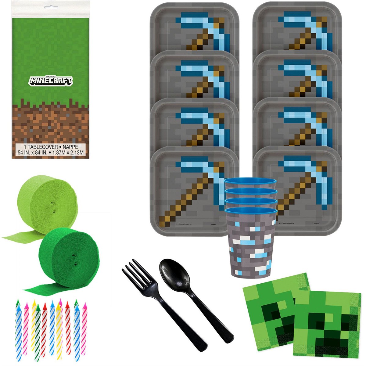 Minecraft Deluxe Tableware Kit with Favor Cups (Se