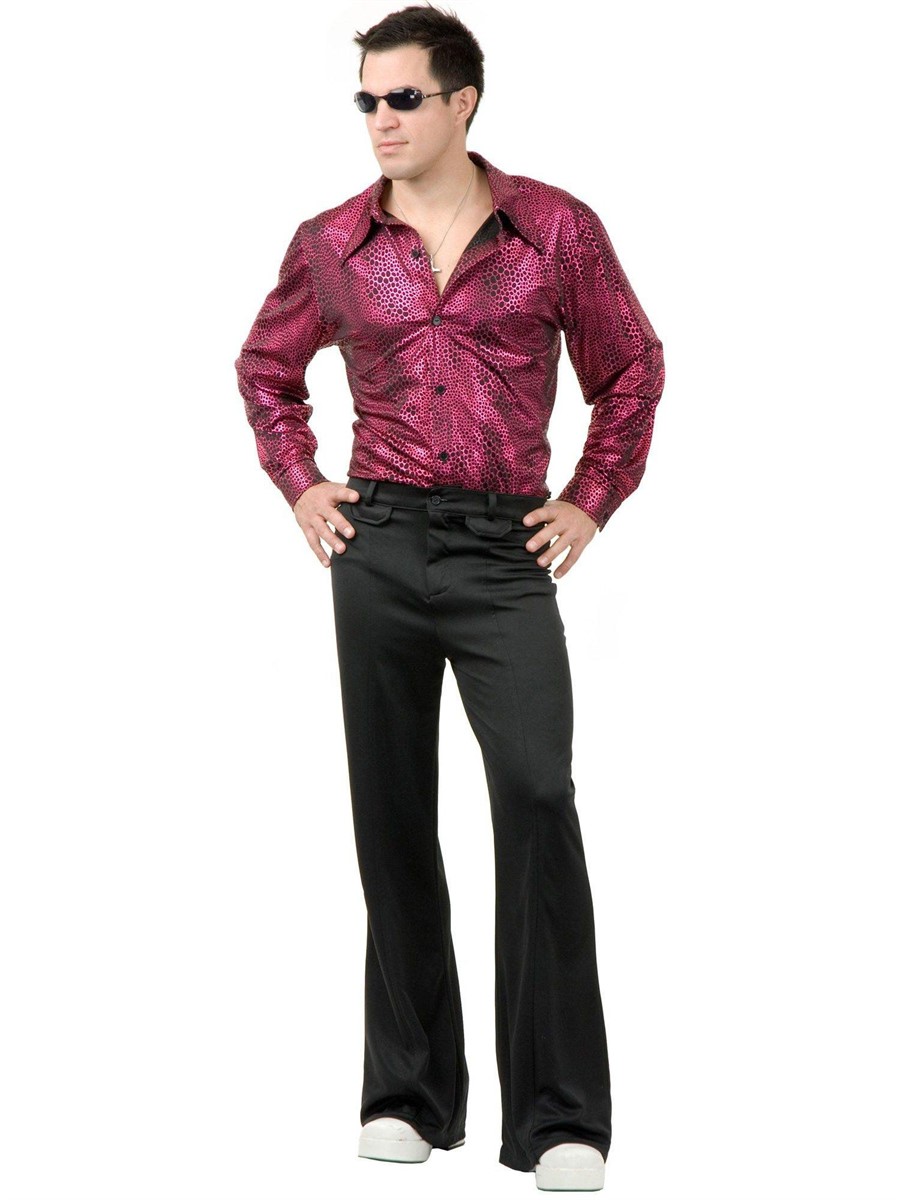 Disco Shirt Liquid Red & Black Adult Costume
