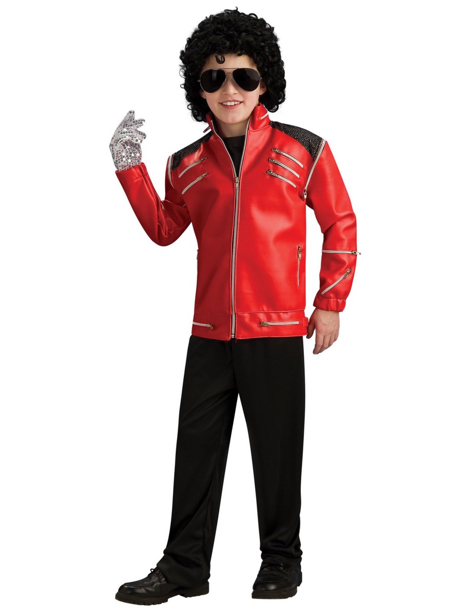 Michael Jackson Deluxe Red Zipper Jacket Child - PartyBell.com