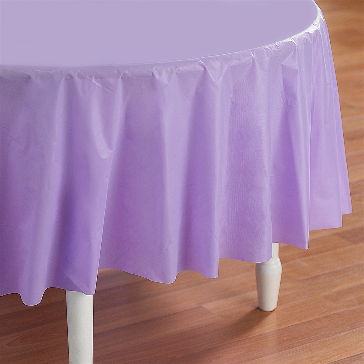 lavender round plastic tablecloth