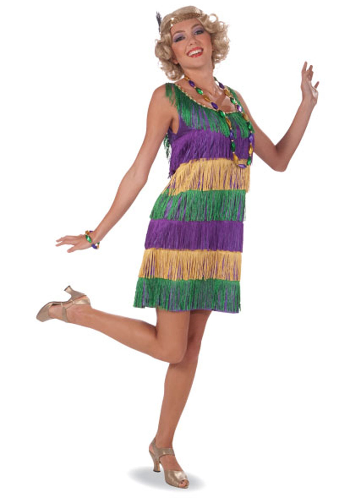Mardi Gras Frisky Flapper Adult Costume - PartyBell.com