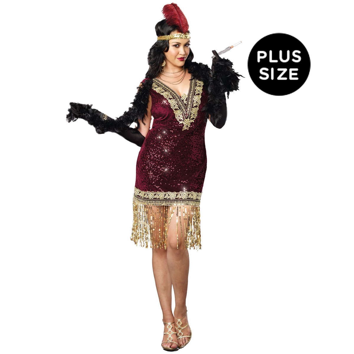 Sophisticated Lady Flapper Adult Costume Plus