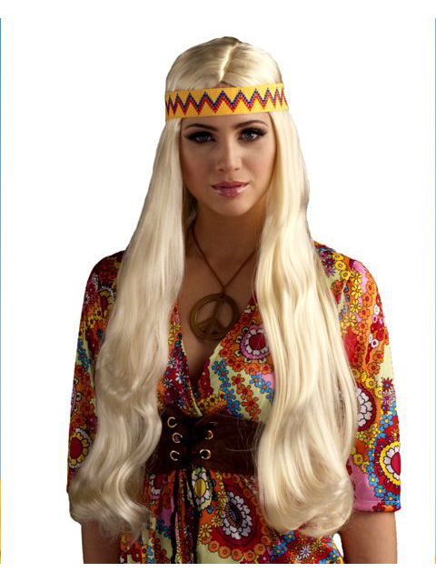 Extra Long Hippie Wig Blonde