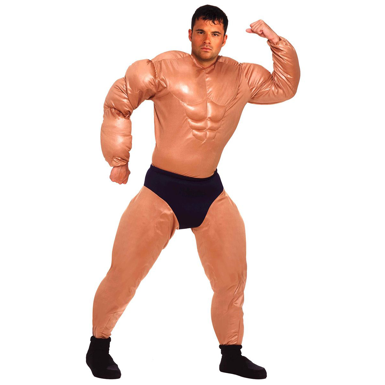 The Body Builder Costume for Adults comes with a foam filled shirt and pant...