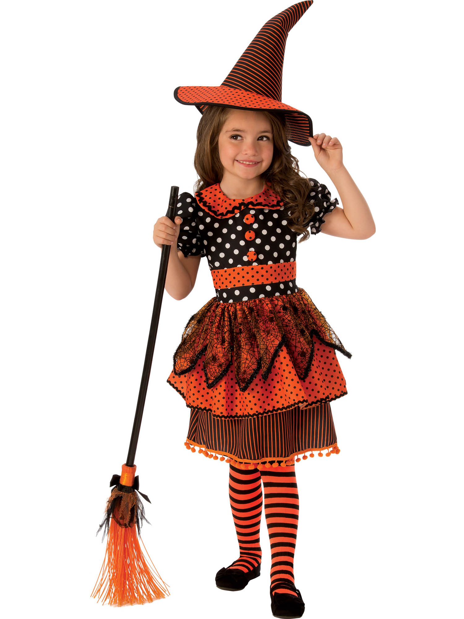 Girls Polka Dot Witch Costume - PartyBell.com