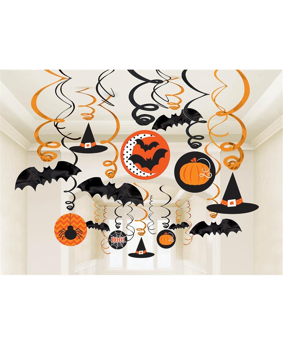 Halloween Value Pack Ceiling Swirl Foil Decorations