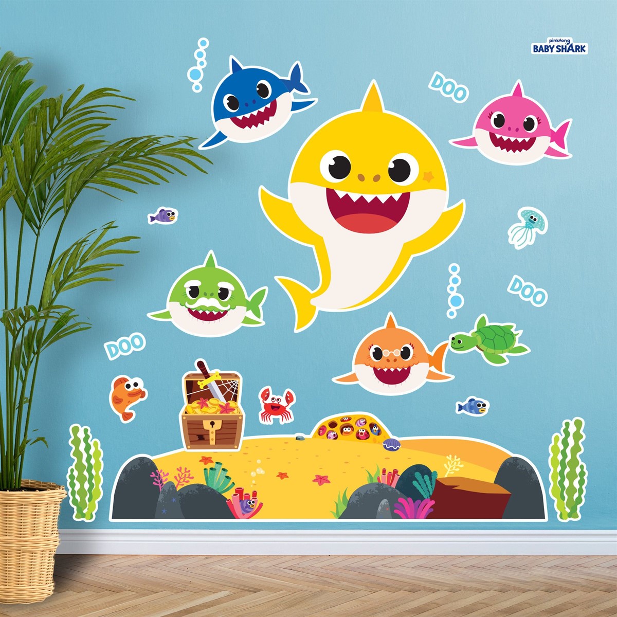 Baby shark large wall decals partybell
