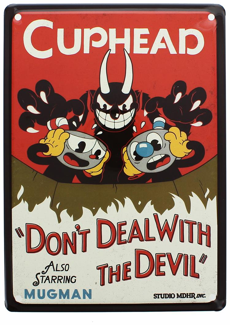 Cuphead Don't Deal With The Devil Tin Sign 9