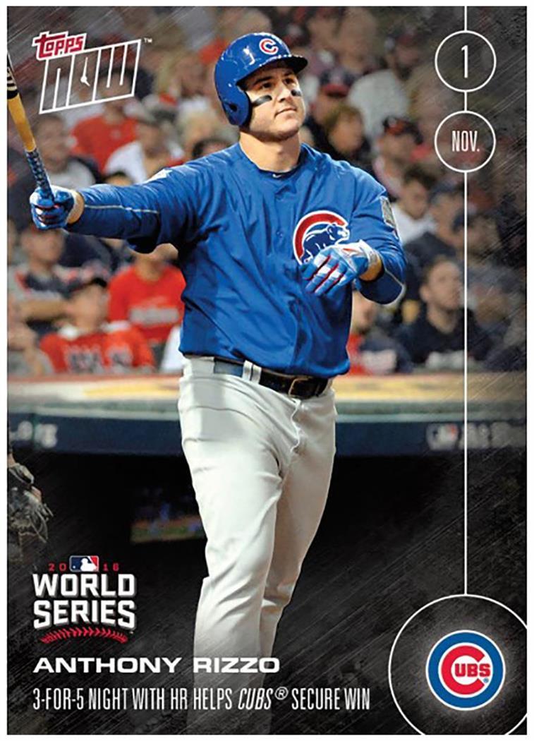 MLB Chicago Cubs Zobrist, Baez, Contreras #571 Topps Now Trading Card