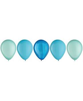 Aqua Blue 11 in. Latex Balloon Assortment