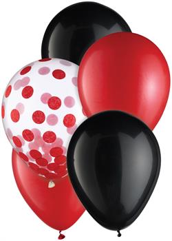 11"  School Colors Red Mix Latex Balloons