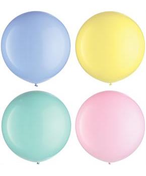 24 in. Assorted Pastel Latex Balloons