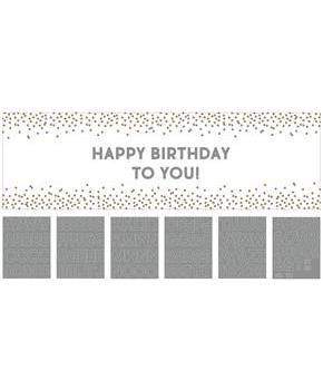 Birthday Accessories Silver and Gold Giant Customizable Banner