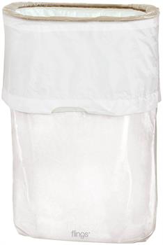 Frosty White Pop-Up Trash Fling Bin