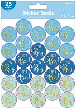 Baby Shower It's A Boy Blue Sticker Seals