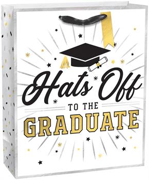 13"  x 10.5"  Hats Off to the Graduate Paper Gift Bag