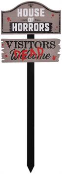 34 in. x 12 in. House of Horrors MDF Yard Stake