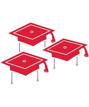 5.9"  x 11"  Graduation Cap Red Yard Signs
