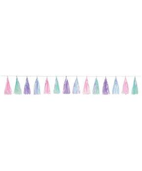 Amscan Iridescent Plastic & Tissue Paper Tassel Garland, 10ft