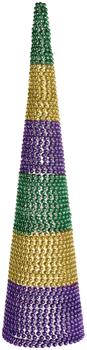 18 in. Mardi Gras Tricolor Bead Tree