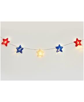 5.4 ft. Patriotic Star LED String Lights