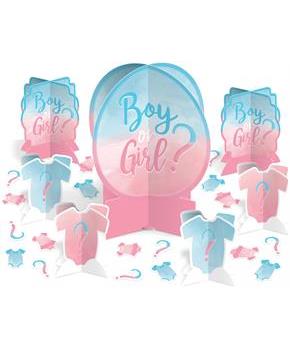 Boy or Girl Gender Reveal Table Centerpiece Decorating Kit