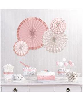 Blush Wedding Hot Stamped Paper Fans