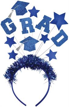 Glitter Grad Stars Blue Headband