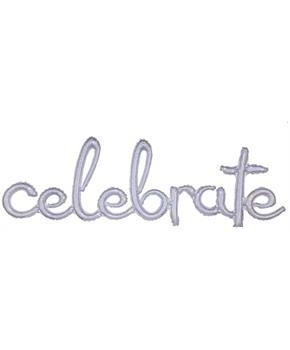 Silver Celebrate Cursive Letter Balloon Banner