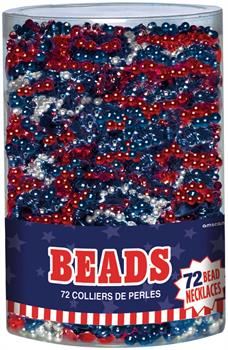 Red Silver and Blue Bead Necklaces