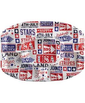 13.5 in.x18.5 in. Patriotic Plastic Sectional Platter