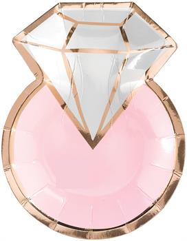 Blush Wedding Diamond Ring Shaped Metallic Plates