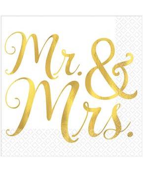 Premium Wedding Mr. and Mrs. Beverage Napkins
