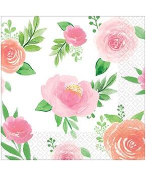 Floral Baby Shower Beverage Napkins