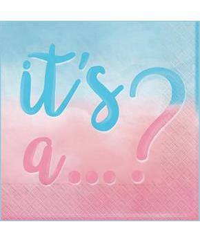 Boy or Girl It's A. Gender Reveal Beverage Napkins