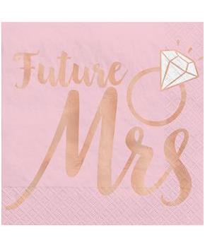 Blush Wedding Future Mrs Beverage Napkins