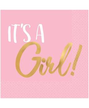 It's A Girl Beverage Napkins