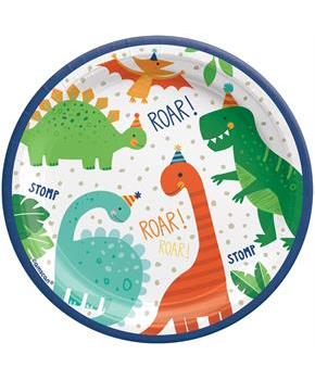 Dino-Mite Party 7 in. Round Paper Plates