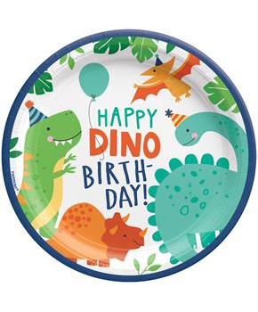 Dino-Mite Party 9 in. Round Paper Plates
