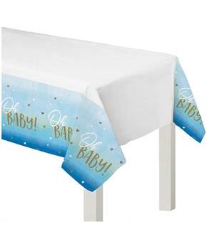 Oh Baby Boy 54 in. x 102 in. Plastic Table Cover