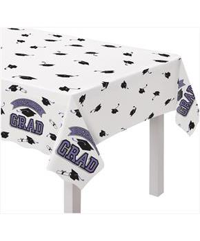 Congrats Grad Purple 54"  x 102"  Plastic Table Cover