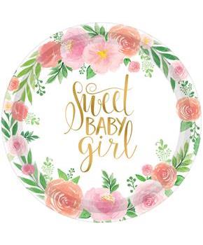 Floral Baby Shower 10.5 in. Paper Plates